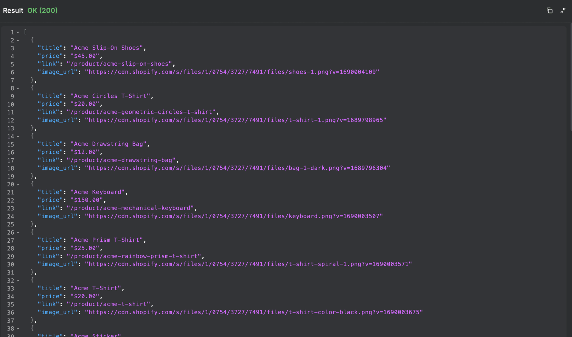 LLM Extract Node output